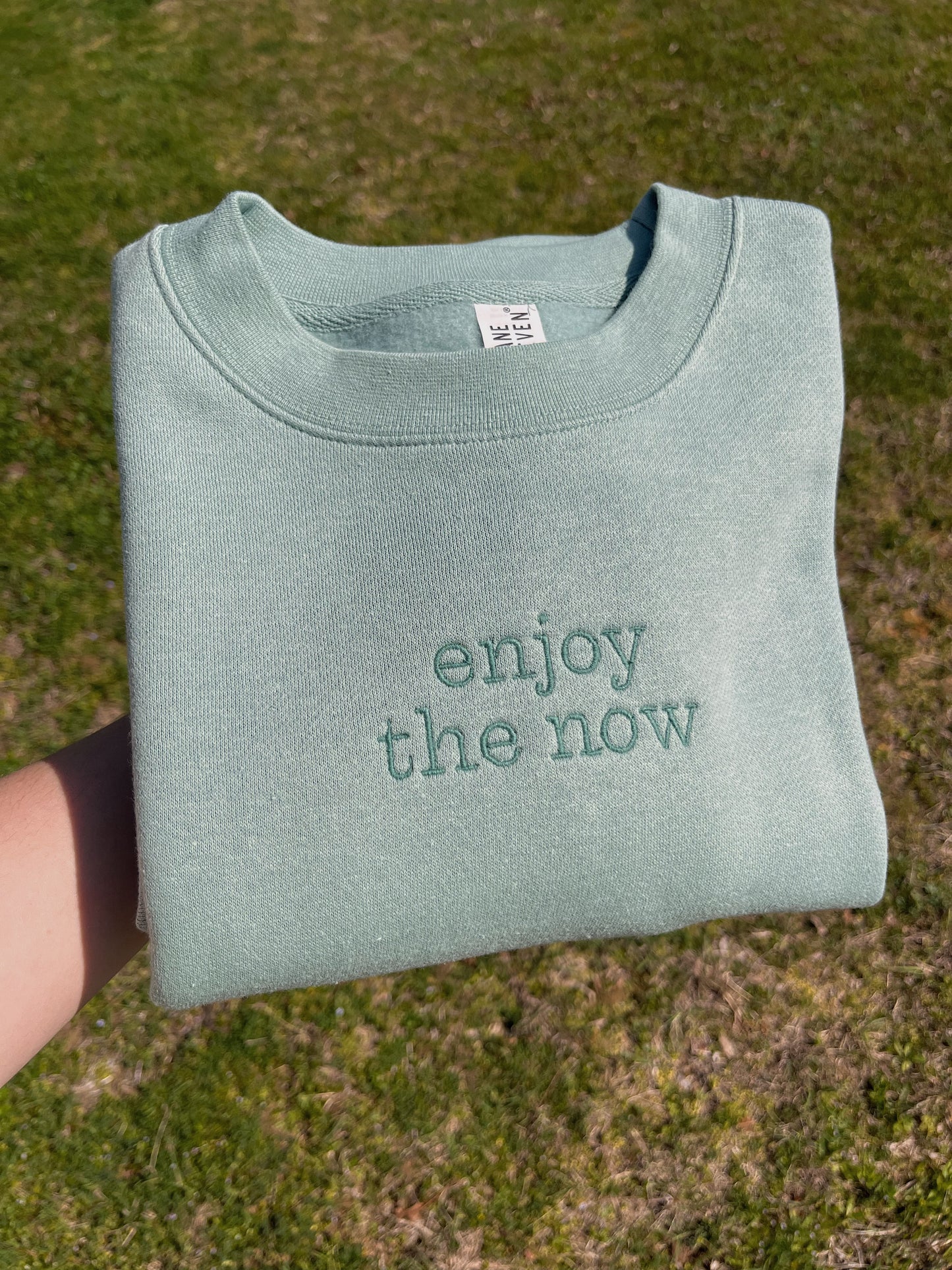 Teal Unisex Enjoy the Now Crew